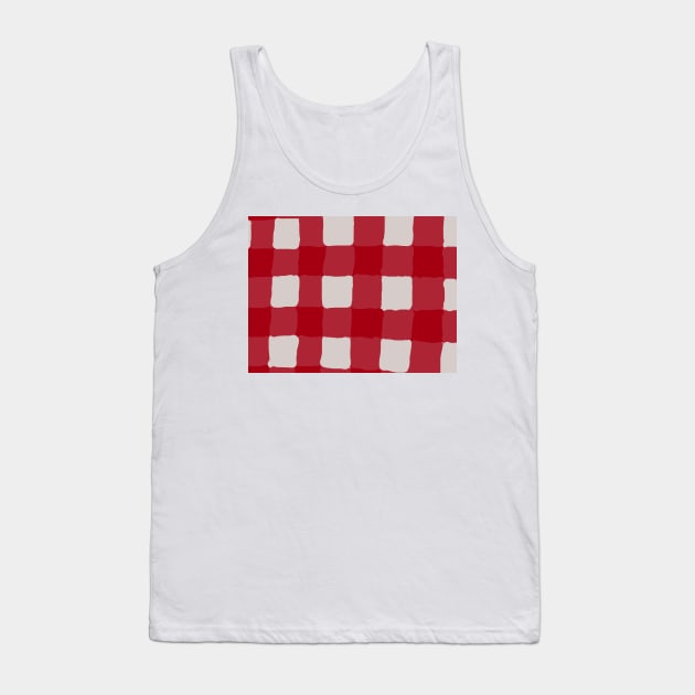 red and white checkered pattern Tank Top by ThePureAudacity